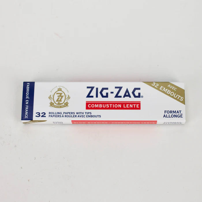 Zig-Zag White Slow Burning Rolling Papers + Tips - King Size