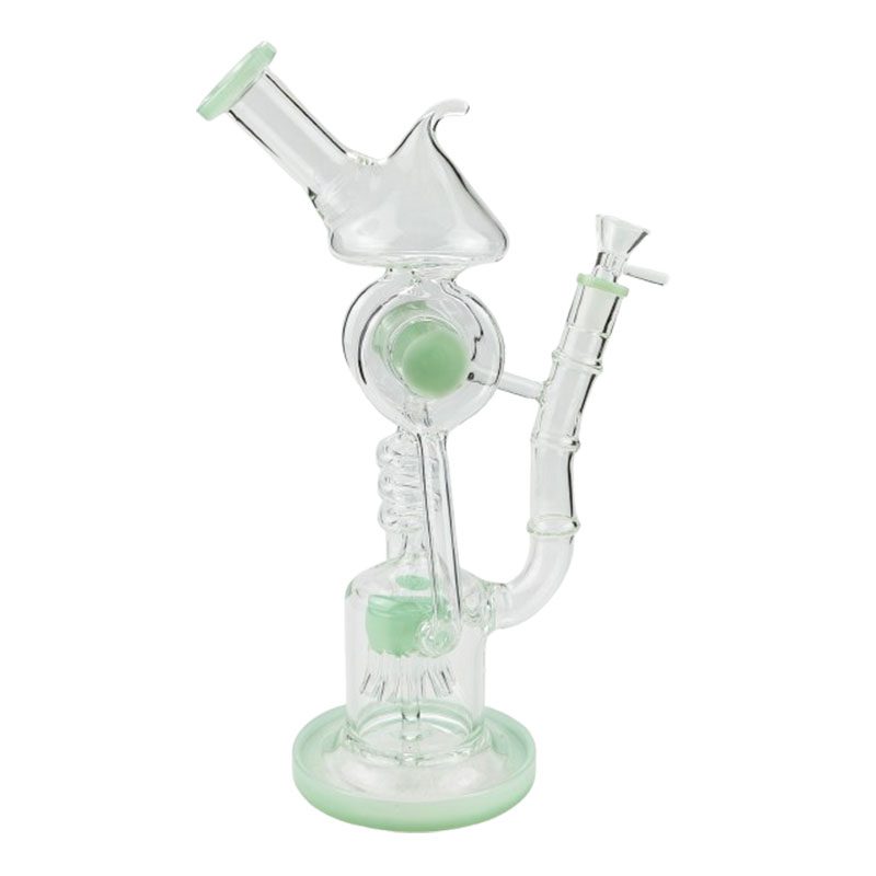 12" Straight Tube Recycler - Jade Green