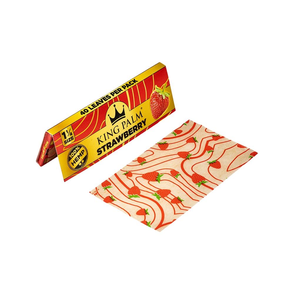King Palm Flavored Hemp Papers 1 1/4 Size - Strawberry