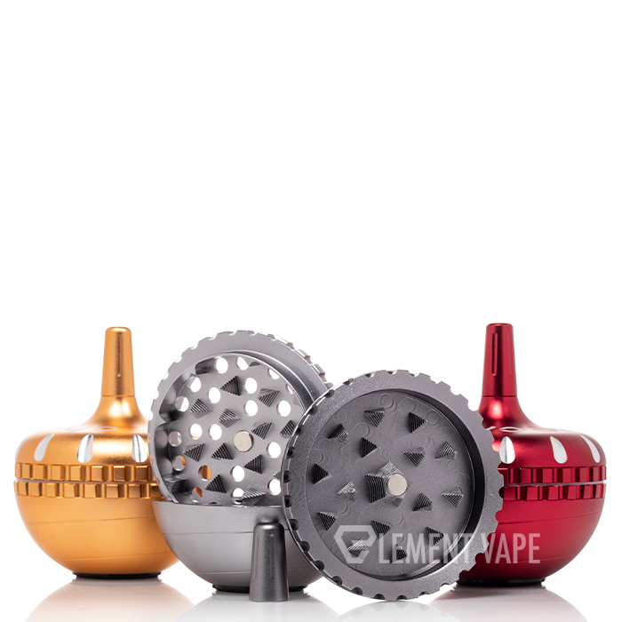 Cheech 4-Piece Spin Top Grinder - Silver