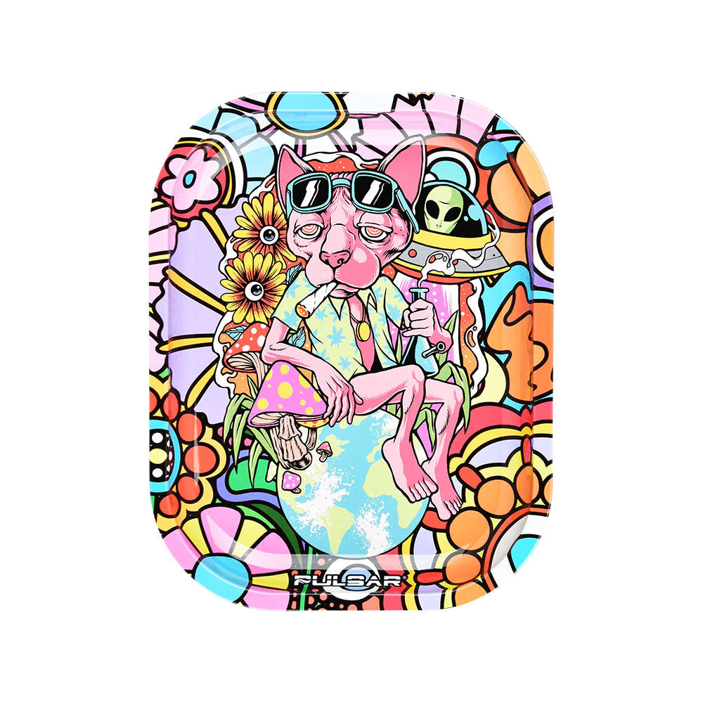 Pulsar Rolling Tray with Lid - Chill Cat