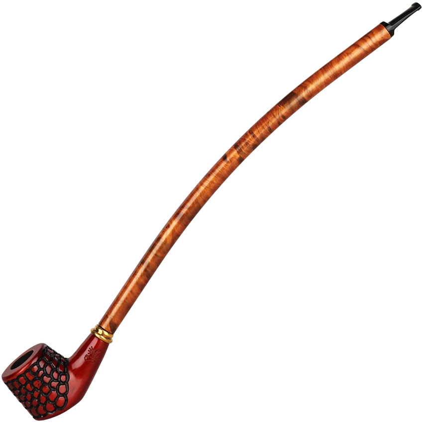 15" Curved Engraved Cherry Wood Shire Pipe
