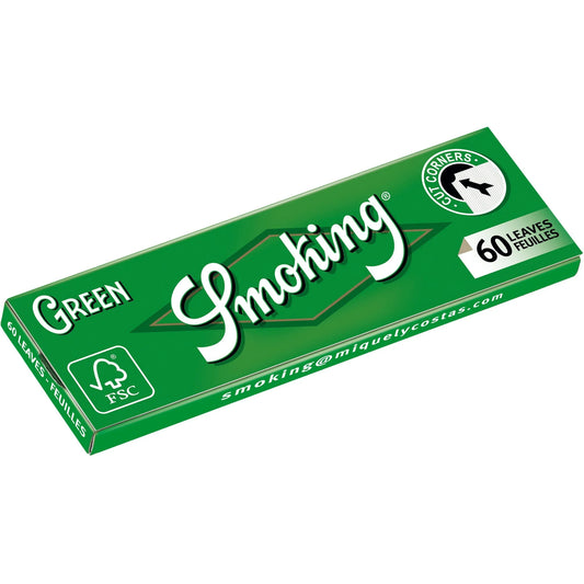 Smoking Green Rolling Paper - Regular Size (Cut Corners)