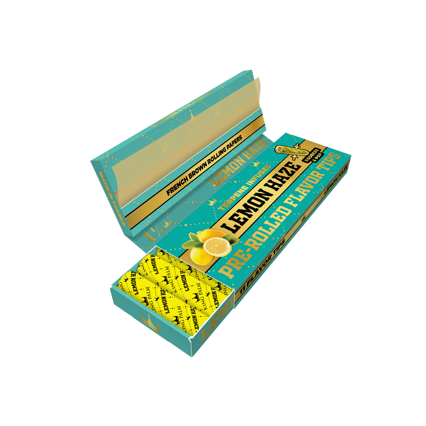 King Palm Papers with Flavor Tips 1 1/4 Size - Lemon Haze