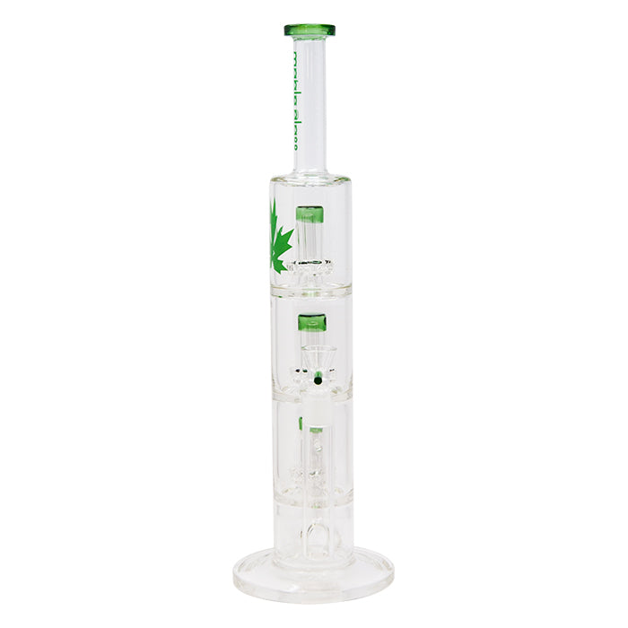 Maple Glass Triple Tire Perc Straight Tube - Green