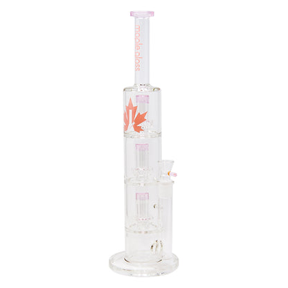 Maple Glass Triple Tire Perc Straight Tube - Pink