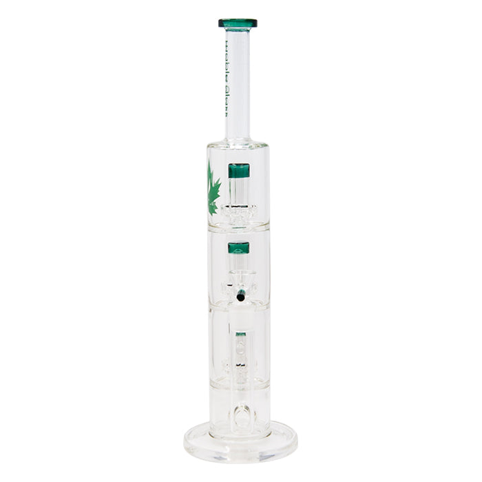 Maple Glass Triple Tire Perc Straight Tube - Teal