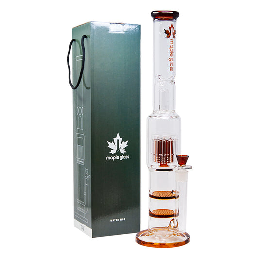 Maple Glass Double Honeycomb + Tree Perc - Amber