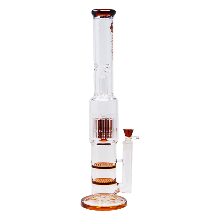 Maple Glass Double Honeycomb + Tree Perc - Amber