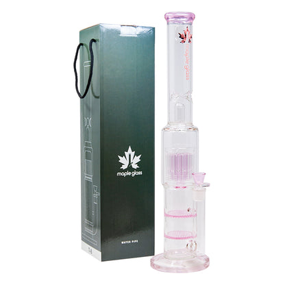 Maple Glass Double Honeycomb + Tree Perc - Pink