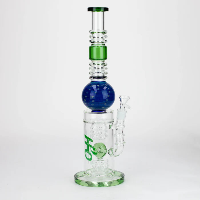 H2O Gold Fumed Sphere Bong - Green