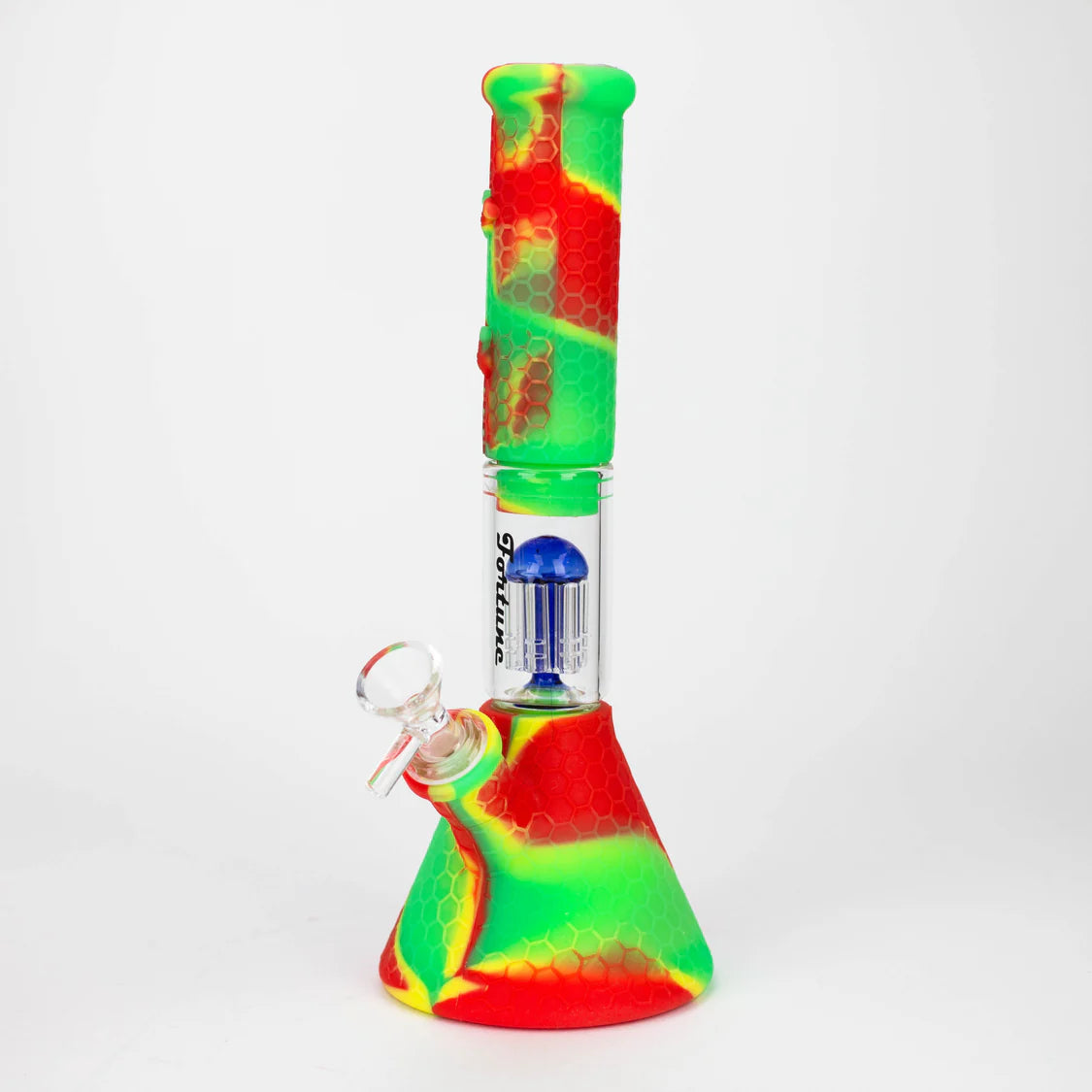 Silicone Beaker w/ Tree Perc - Rasta