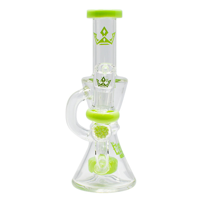 Crown Glass Hourglass Bong + Rig - Green