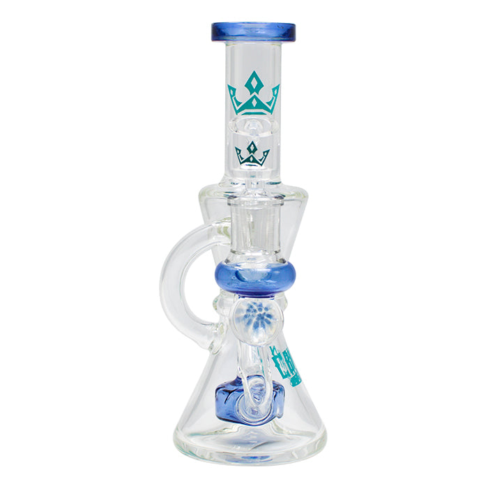 Crown Glass Hourglass Bong + Rig - Blue