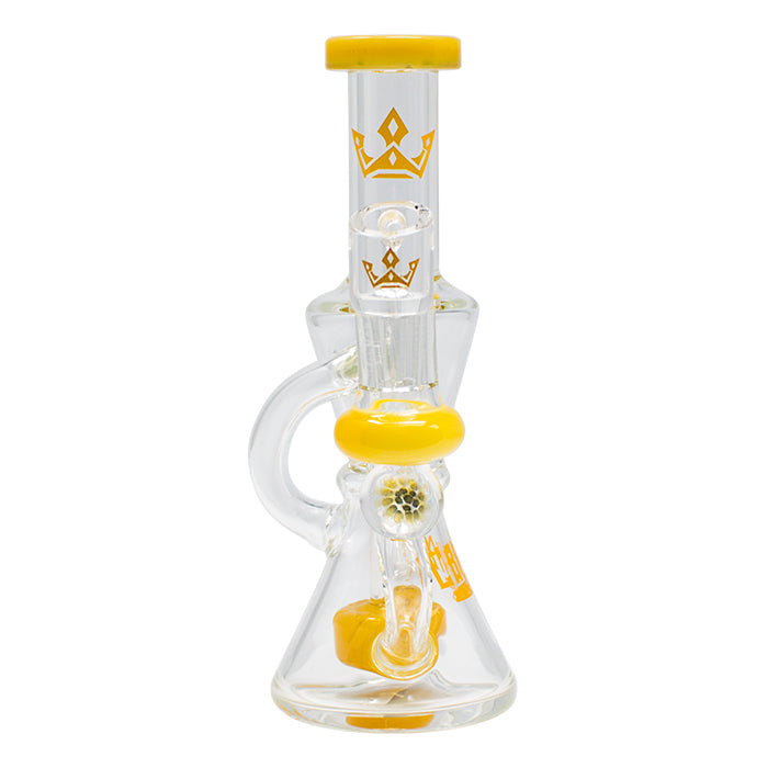 Crown Glass Hourglass Bong + Rig - Yellow