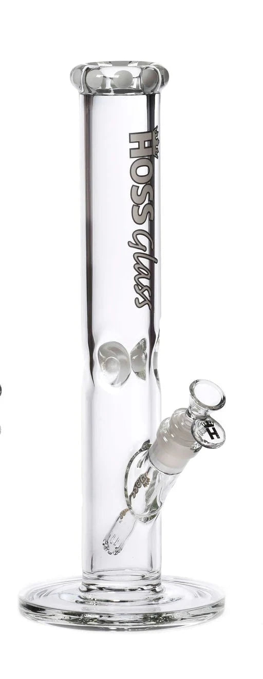 Hoss Glass Straight Tube W/ Crown Mouthpiece - Clear