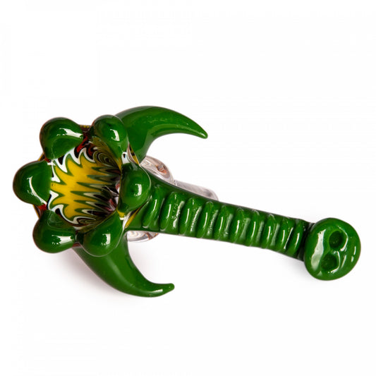 Red Eye Glass Elephant Trunk Bowl - Green