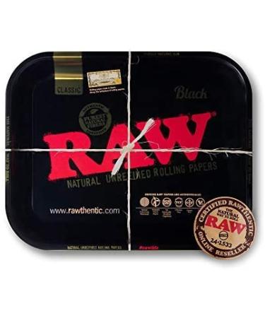 RAW Classic Black Rolling Tray - Large