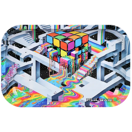 Pulsar Metal Rolling Tray - 11"x7 Cubic Reality