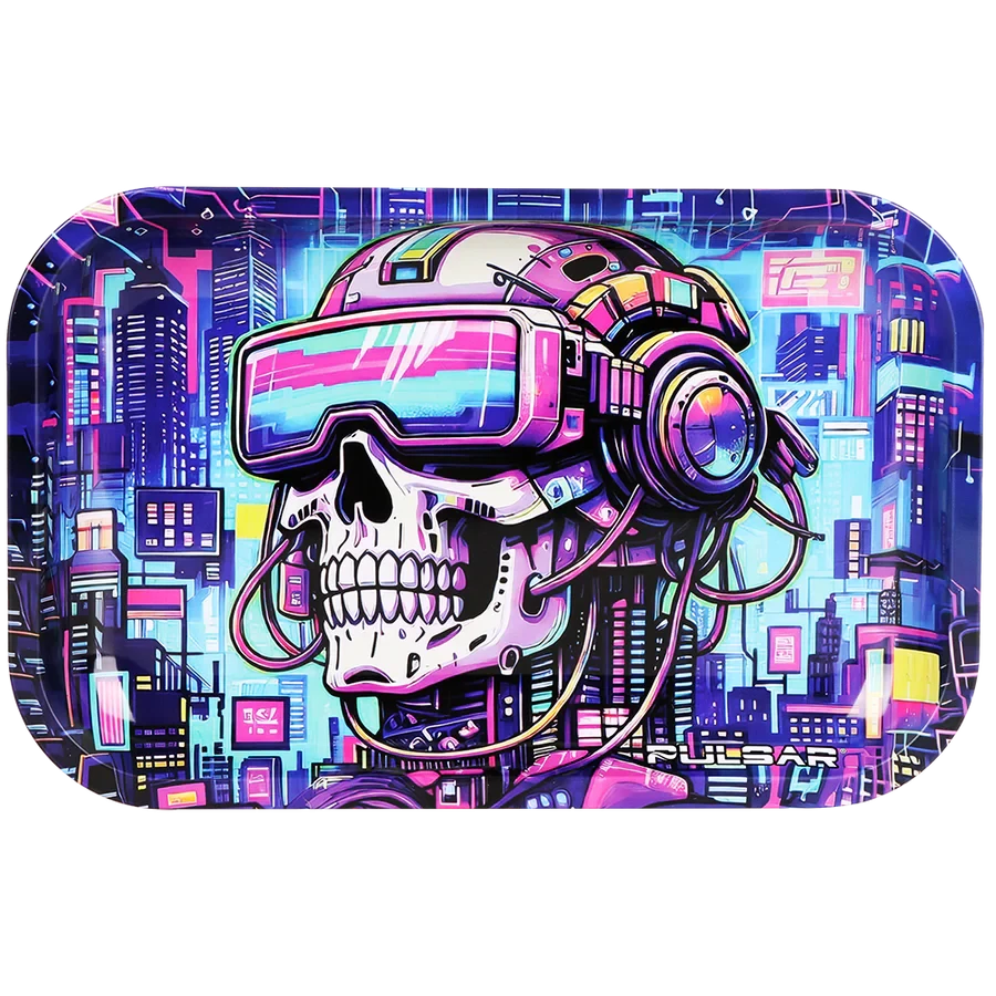 Pulsar Metal Rolling Tray - 11"x7 Cyber Pilot