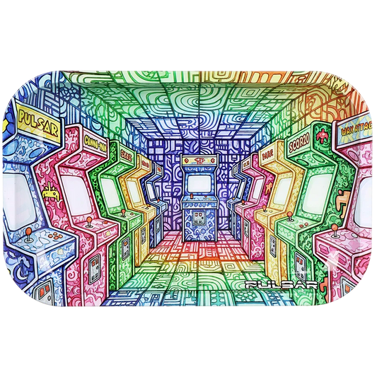 Pulsar Metal Rolling Tray - 11"x7 Arcade Madness