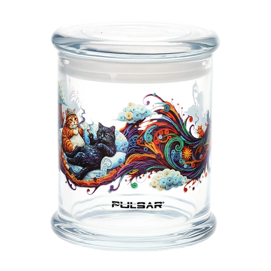 Pulsar Pop Top Glass Jar - 4.5" x 3.9" / Large Cat Couch