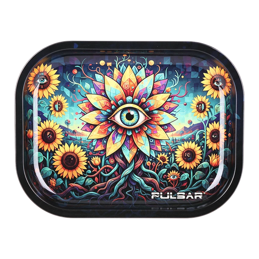 Pulsar Mini Metal Rolling Tray / 7"x5.5" Eyes of the Sunflower