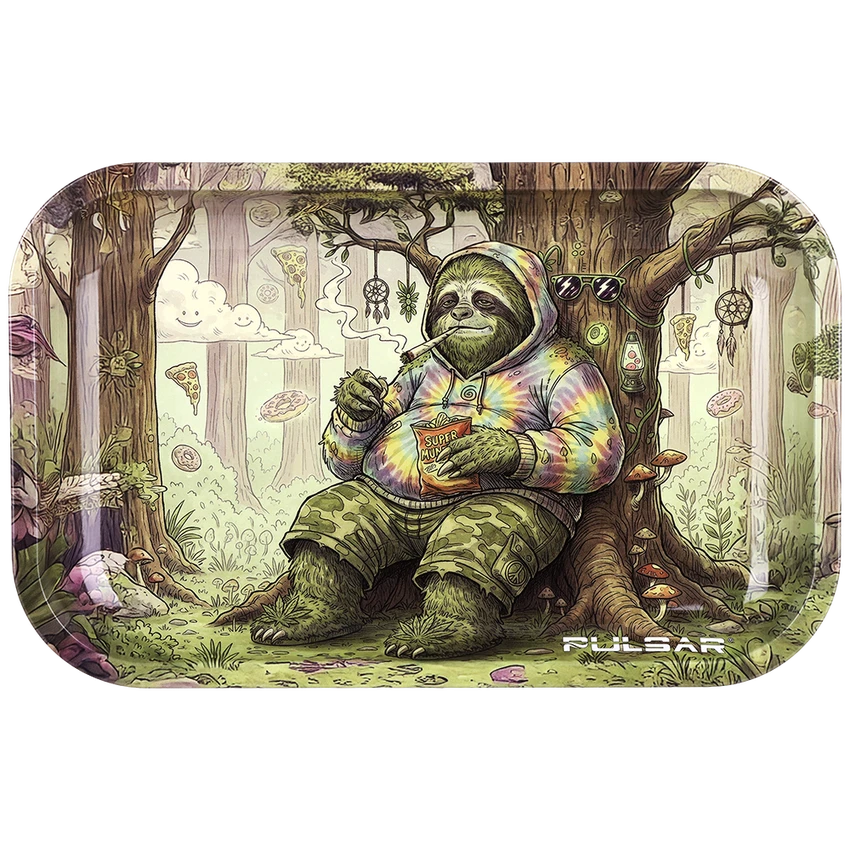 Pulsar Metal Rolling Tray - 11"x7 Sasquatch Sloth