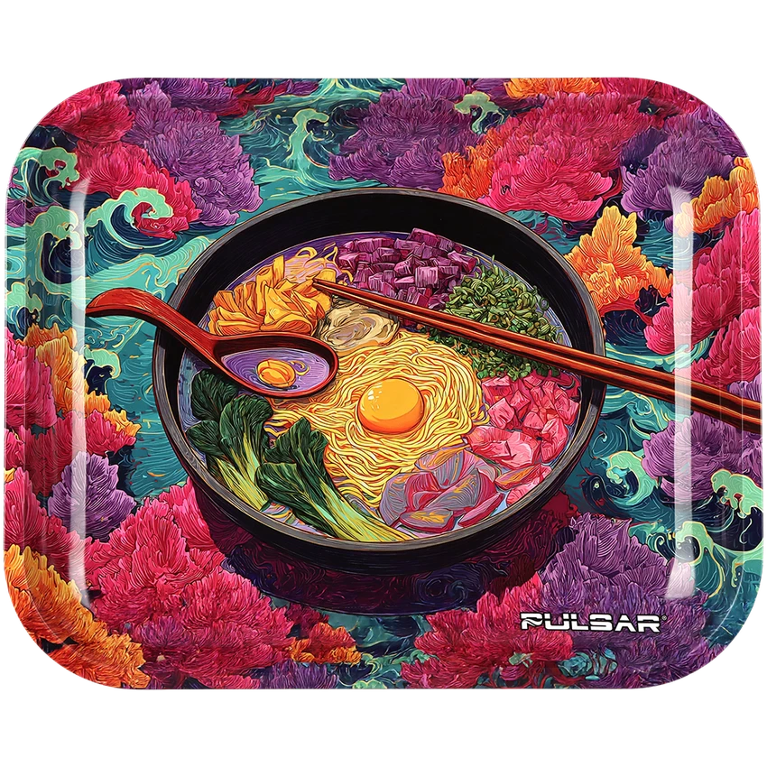 Pulsar Design Series Large Metal Rolling Tray / 13"x11" Ramen Time