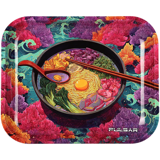 Pulsar Design Series Large Metal Rolling Tray / 13"x11" Ramen Time