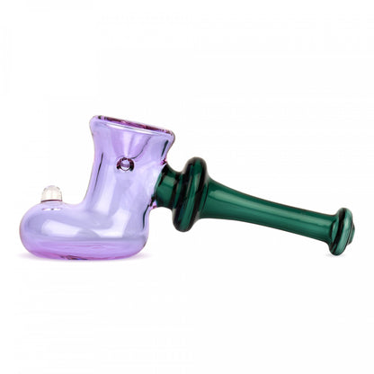 Red Eye Glass Boot Hammer Hand Pipe - Purple