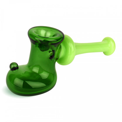 Red Eye Glass Boot Hammer Hand Pipe - Green