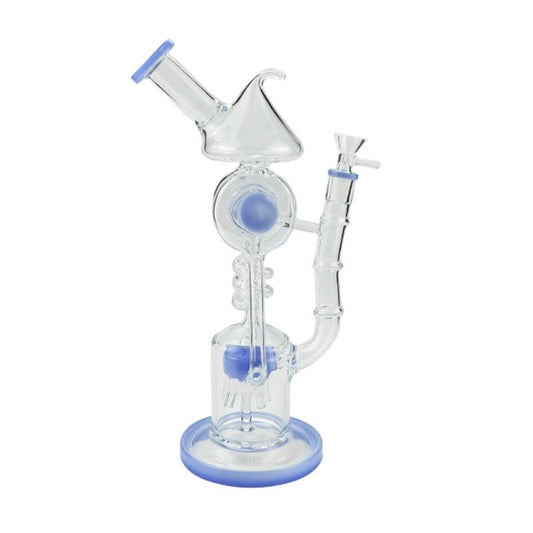 12" Straight Tube Recycler - Jade Blue