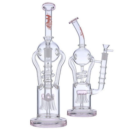 H2O Jellyfish Perc Quad Recycler - Pink