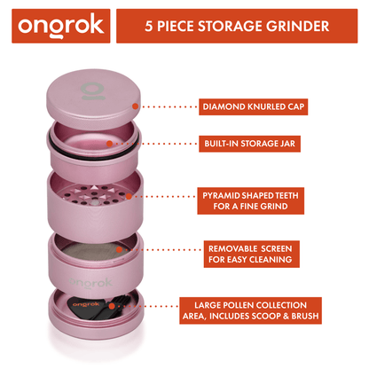 Ongrok 5-Piece Storage Grinder - Pink