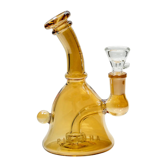 Piranha Bell Shaped Rig + Bong - Champagne Electroplate