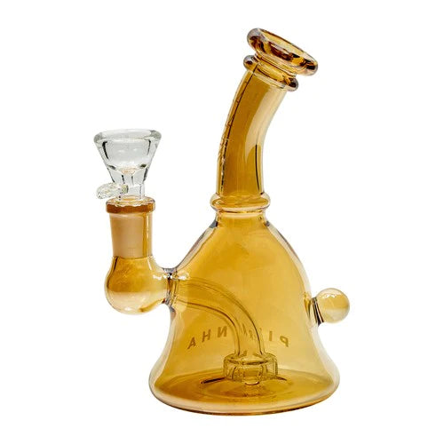 Piranha Bell Shaped Rig + Bong - Champagne Electroplate