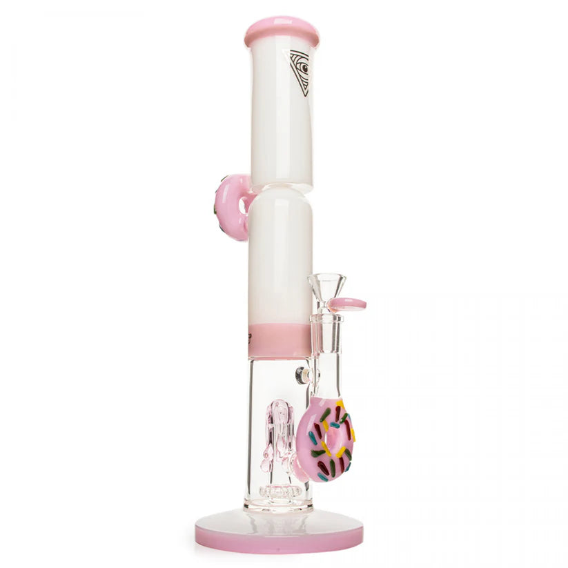 Red Eye Glass Double Baked Donut Straight Tube - Pink