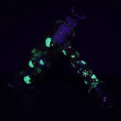 Happy Feels Kitty Bubbler 6" 14mm (Glow in the dark)