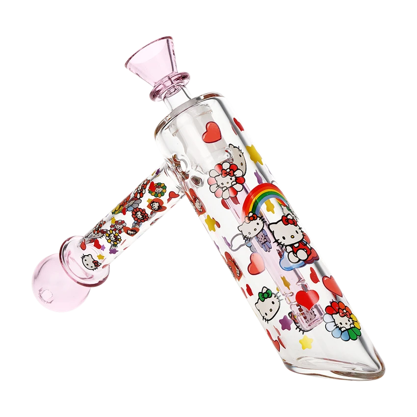 Happy Feels Kitty Bubbler 6" 14mm (Glow in the dark)