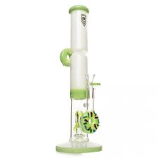 Red Eye Glass Double Baked Donut Straight Tube - Green