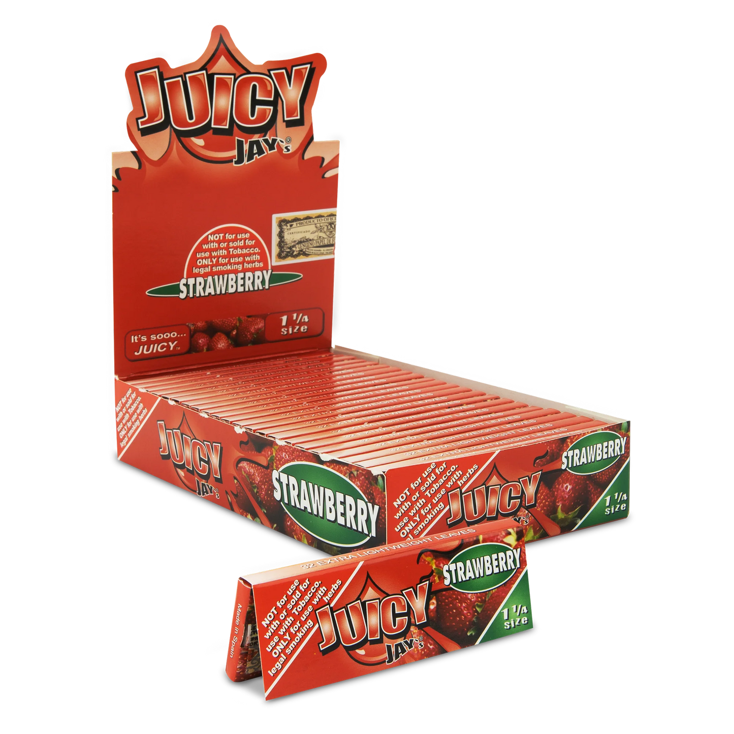 Juicy Jay's Flavored Papers 1 1/4 Size - Strawberry