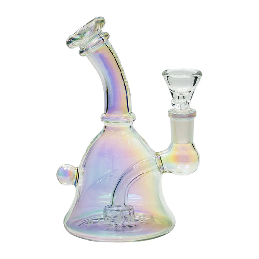 Piranha Bell Shaped Rig + Bong - Rainbow Electroplate