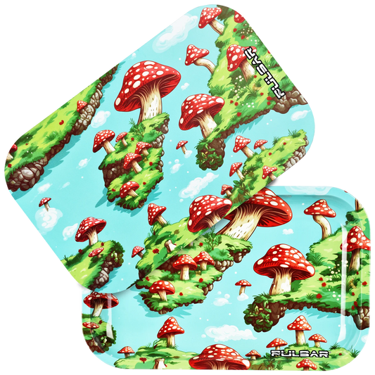 Pulsar Rolling Tray with Lid - Floating Mushrooms