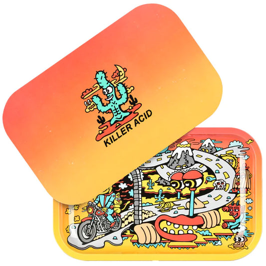 Killer Acid Rolling Tray with Lid - Orange/Yellow