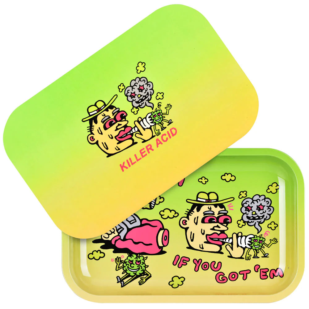 Killer Acid Rolling Tray with Lid - Green/Yellow