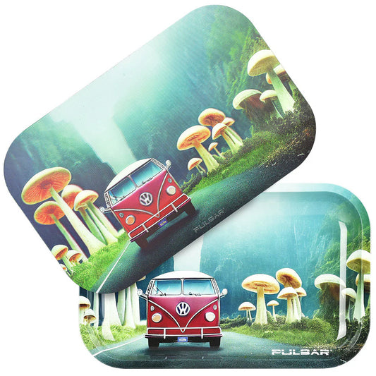 Pulsar Rolling Tray with Lid - Camper Van Shroom Trip