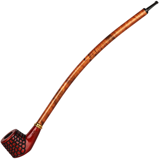 15" Curved Engraved Cherry Wood Shire Pipe