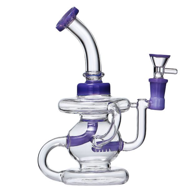 Soul Glass 8.5″ Recycler Rig + Bong - Purple