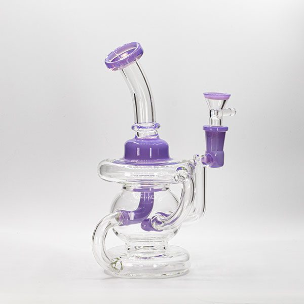 Soul Glass 8.5″ Recycler Rig + Bong - Purple